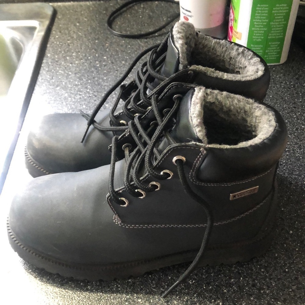 SMART FIT BLACK LACE UP WATERPROOF  Combat BOOTS SIZE 5.5